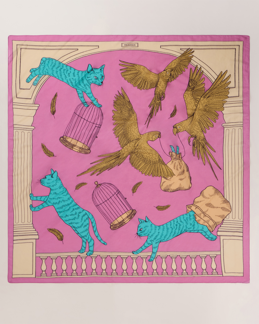 Release from Secrecy Silk Cotton Scarf / Pompadour Pink