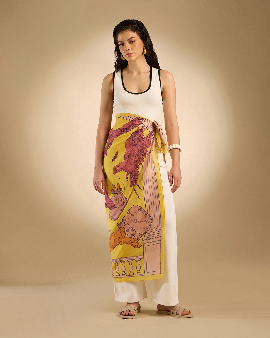 Release from Secrecy Silk Cotton Scarf / Tuscan Yellow